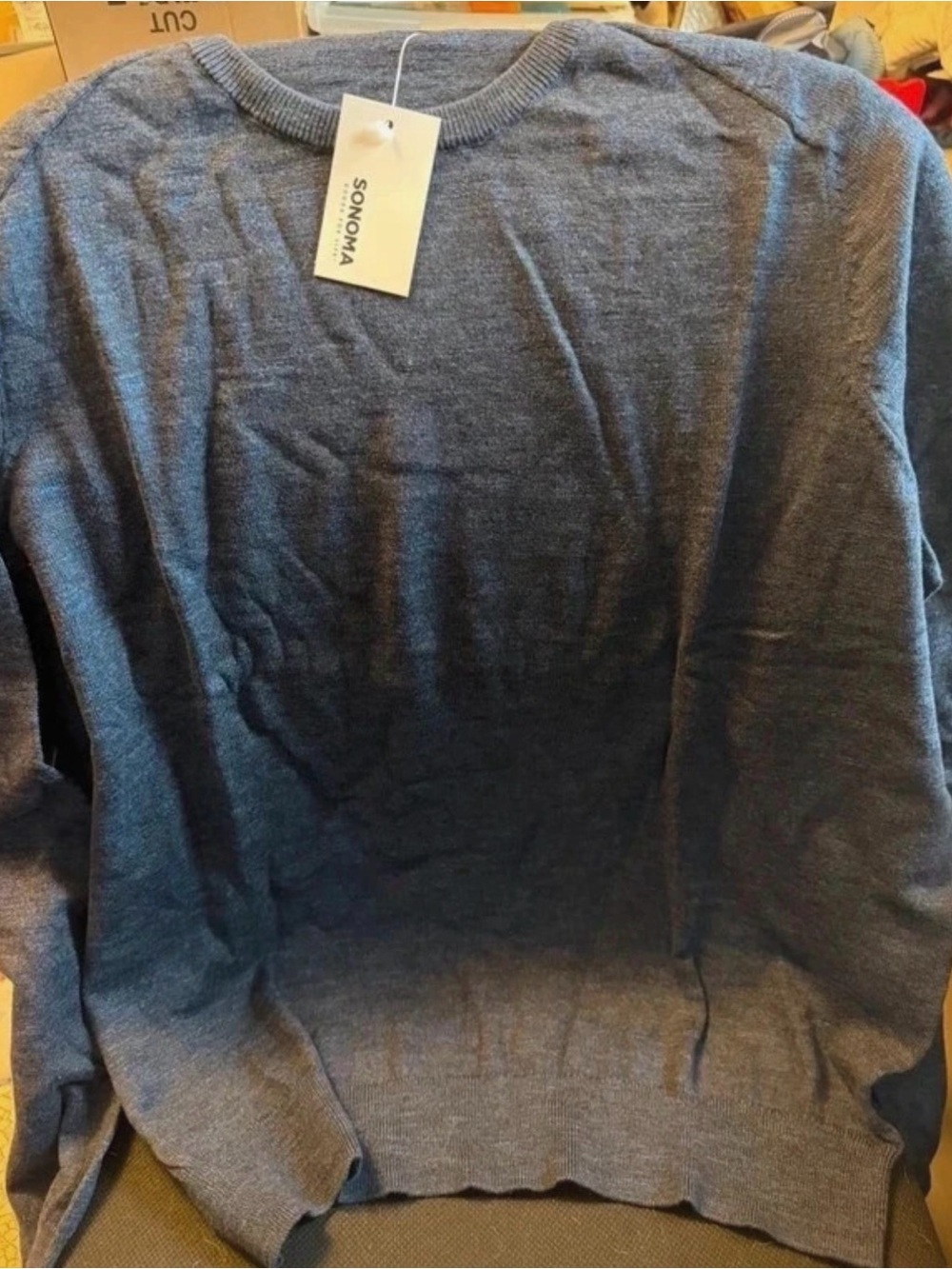 Sonoma Men's Crewneck Sweater - Heathered Blue